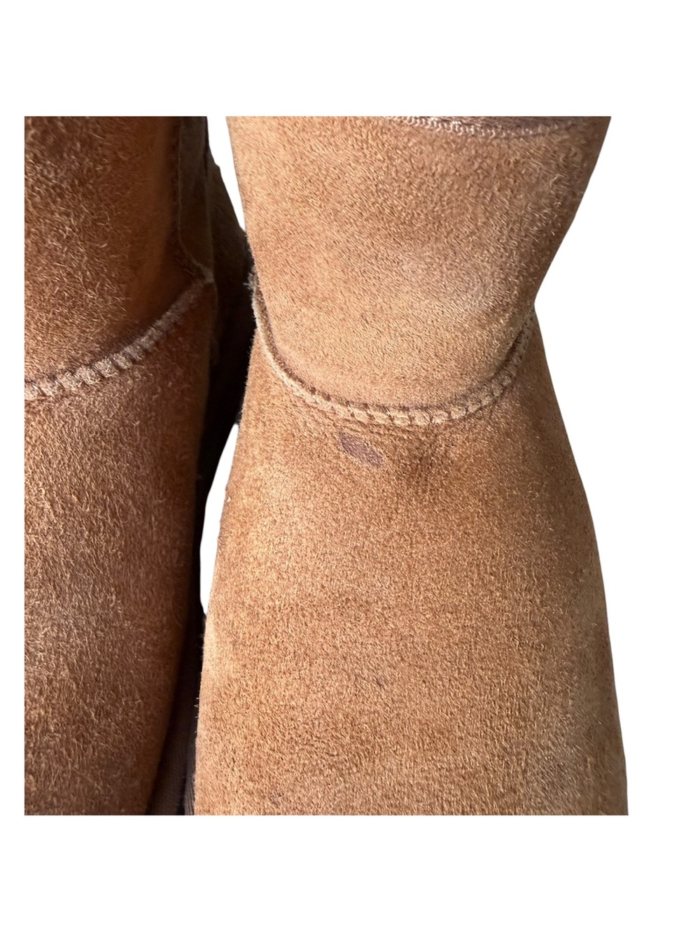 UGG Classic Mini Boots Size 9 US Chestnut Brown Tan Suede Wool Shearling Lining - Picture 9 of 16